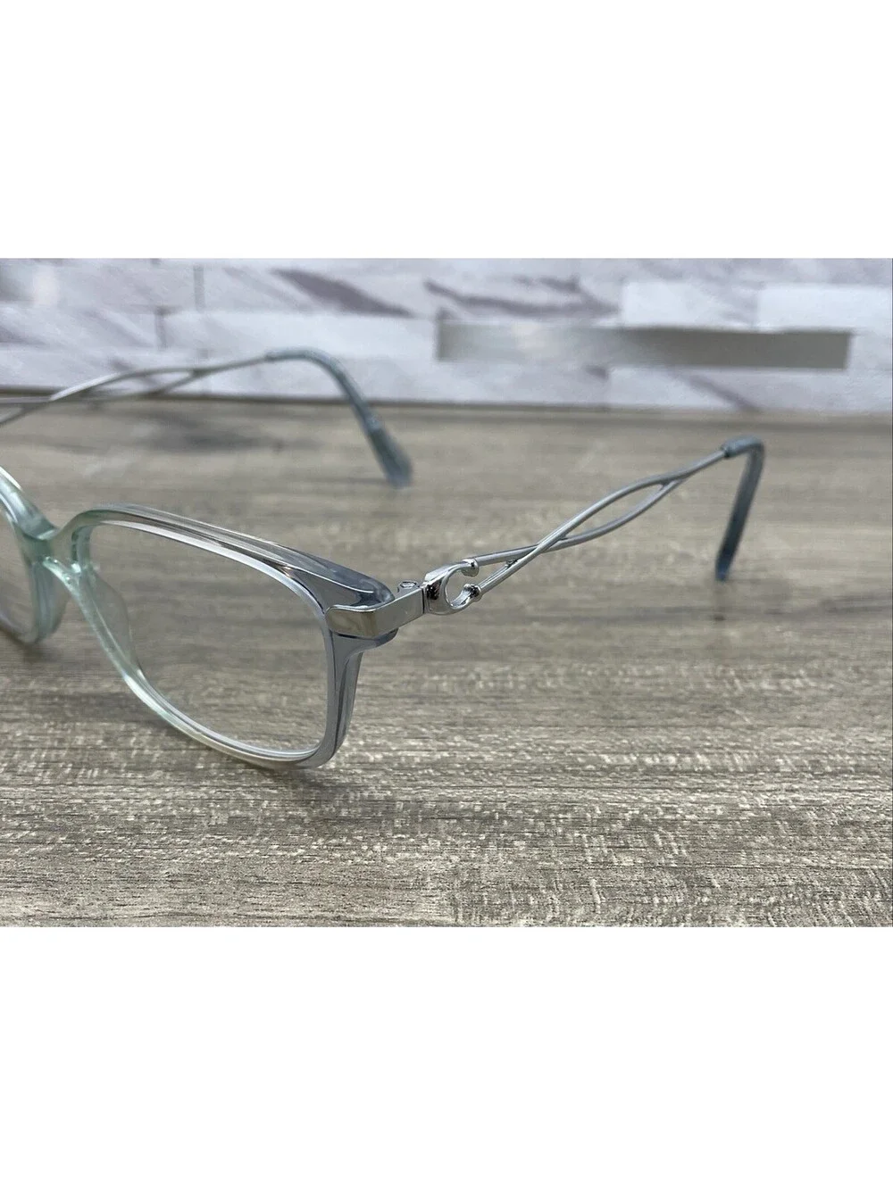 Coach Eyeglasses HC6172 5642 Gradient Transparent Blue Square Frames 52[]16-140